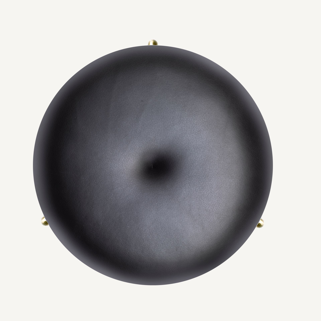 1x1BassamFellows CB-260 Circular  Stool Satin Brass and Leather Grade A Black_Seat.webp