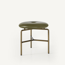 1x1BassamFellows_CB-260 Circular Stool in Bronze and Grade A leather Olive.webp