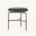 1x1BassamFellows CB-260 Circular Stool-Bronze and Grade A leather Black.webp