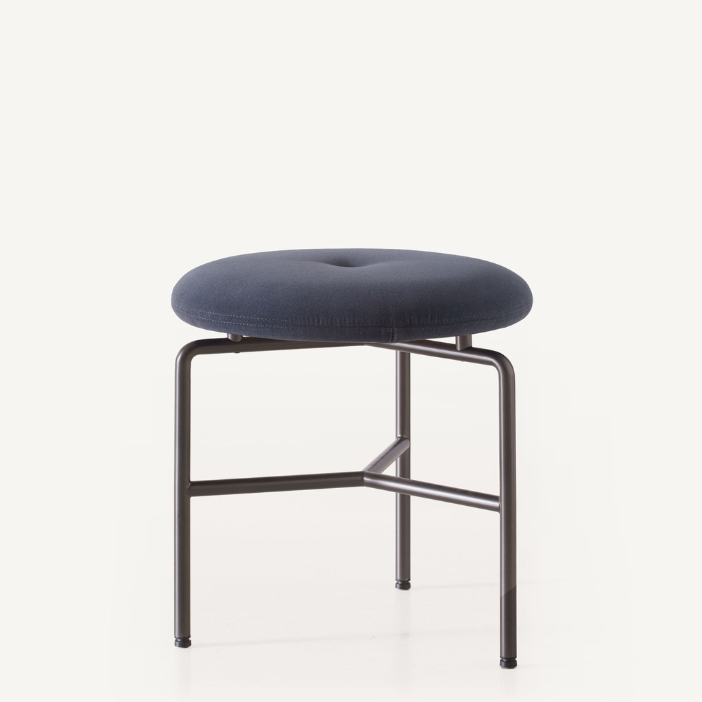 1x1BassamFellows CB-260 Circular Stool in Gunmetal, front.webp