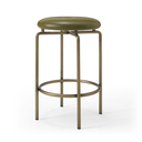 1x1BassamFellows_CB-262 Circular Counter Stool in Bronze and Grade A leather Olive.webp