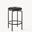 1x1BassamFellows CB-262 Circular Counter Stool in Black Powder Coat and Black Leather.webp